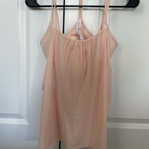 Lululemon Flow Y 2-in-1 Tank Singlet Bra Top Size 6 Butter Pink